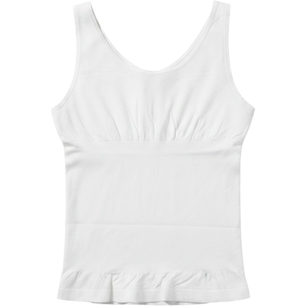 Yummie 2-Way Shaping Tank White Ruffle Hem Camisole YT5-164 Plus Size 2X/3X NWT